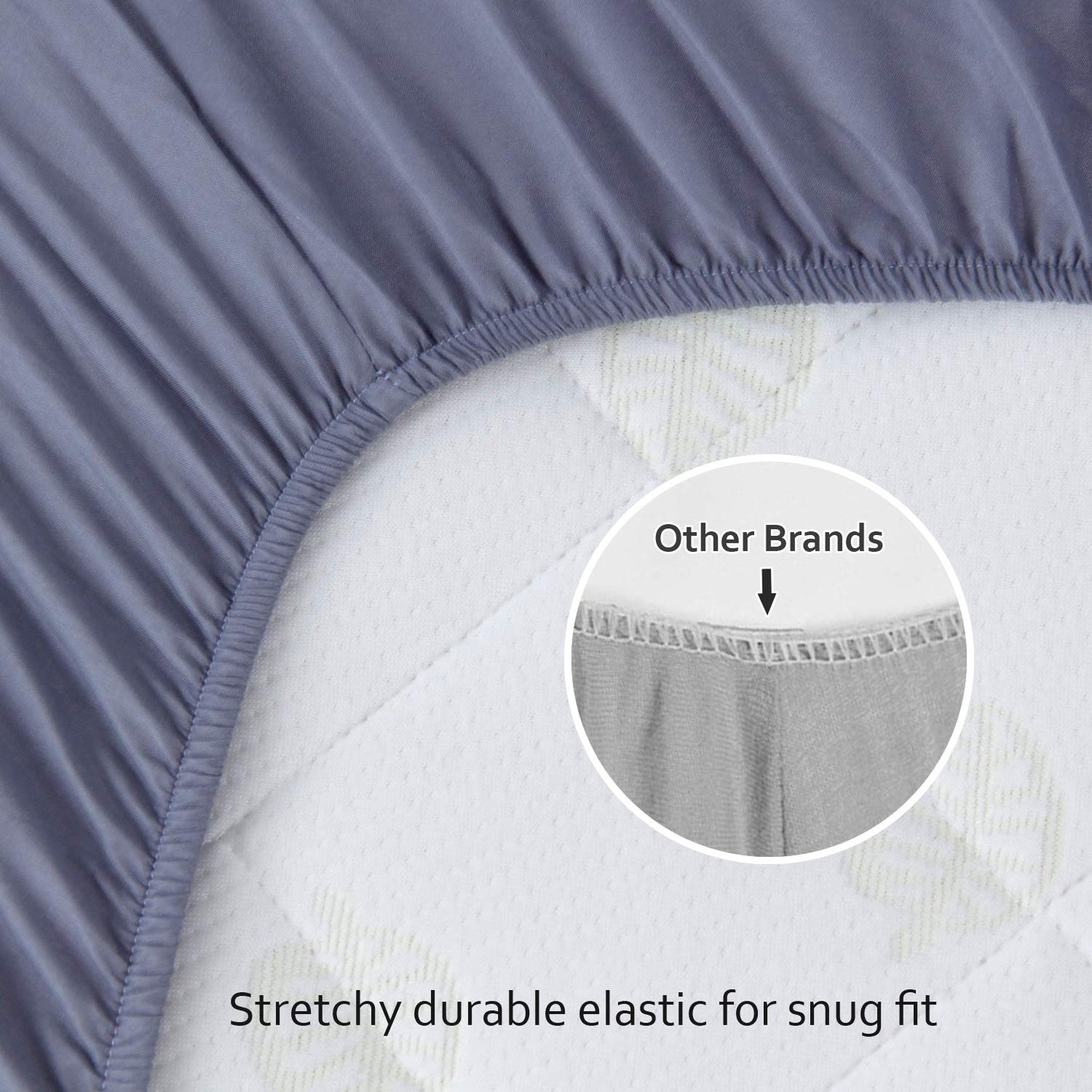 Pack and Play Sheets Fitted, 2 Pack Pack and Play Sheet Fits for Graco Pack N Play Mattress, Neutral Playard Sheets for Baby Boys and Girl, Grey & White, 38”X 26”