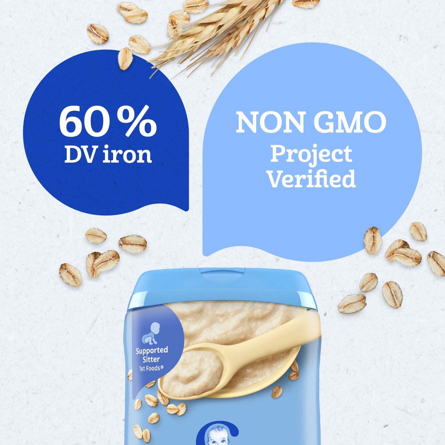 Stage 1 Baby Food, Baby Oatmeal Cereal, 8G Whole Grains, Infant Cereal 16 Oz