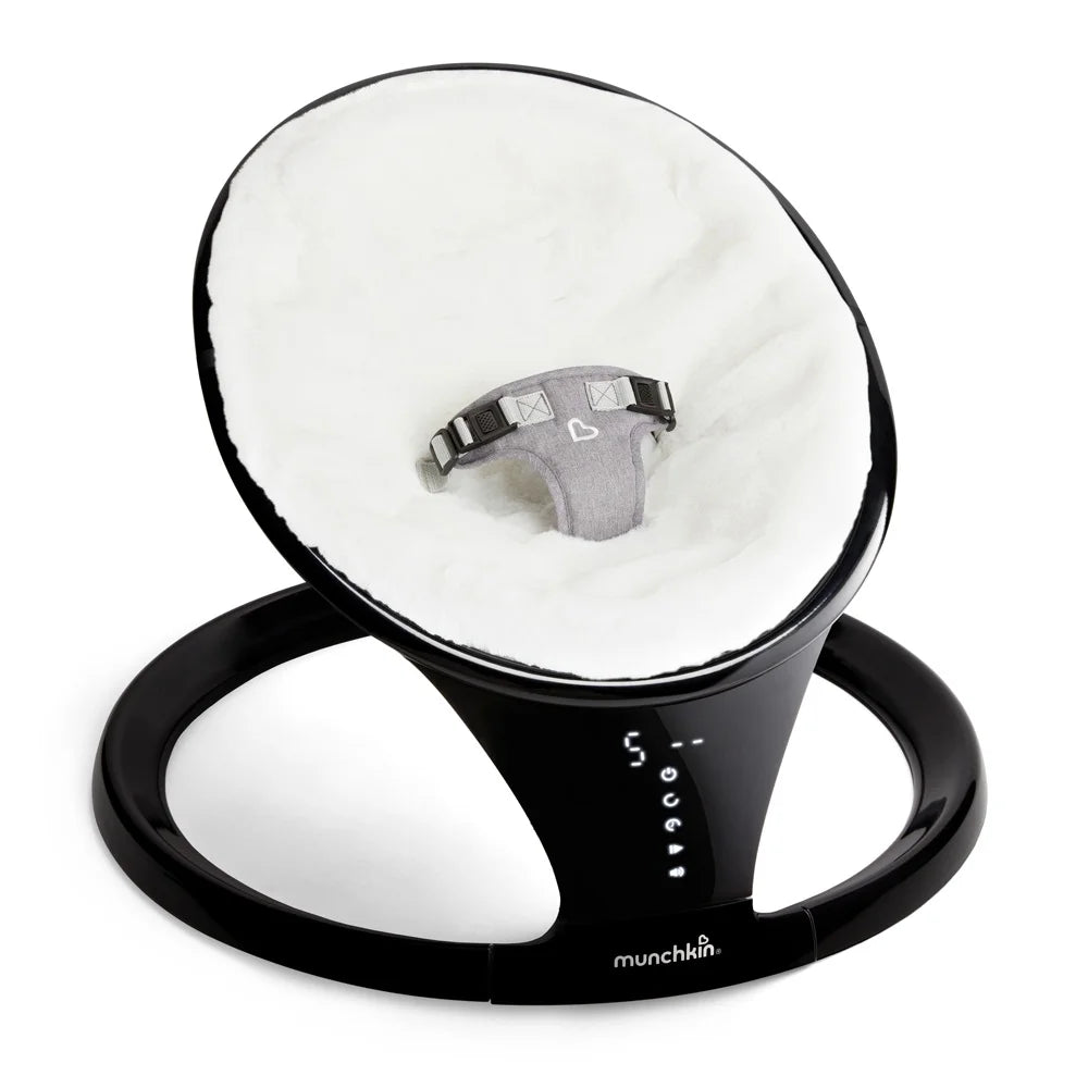 Munchkin® Bluetooth Enabled Infant Baby Swing, 5 Ranges of Motion, Black, Unisex