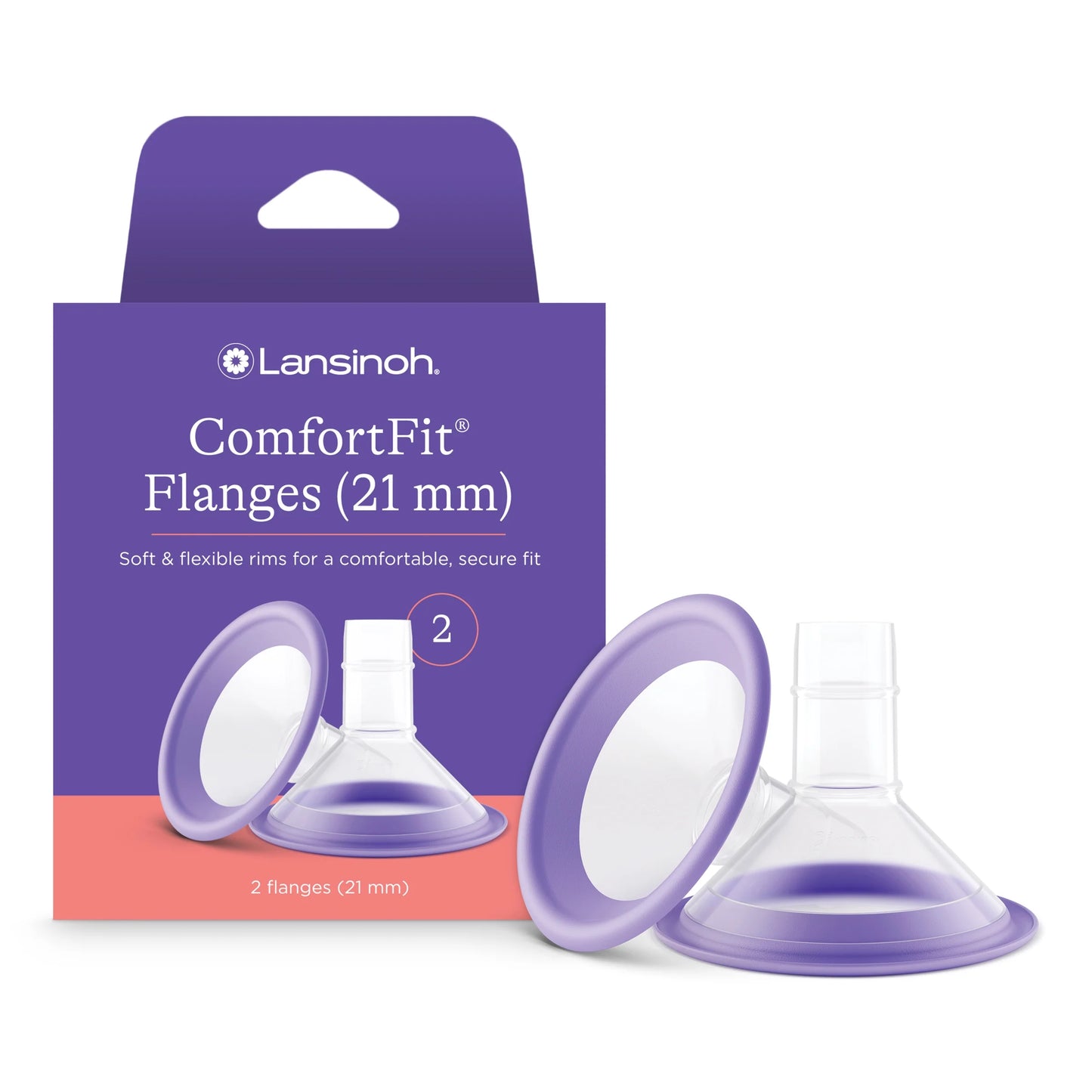 Comfortfit Breast Pump Flanges 21Mm, 2 Ct