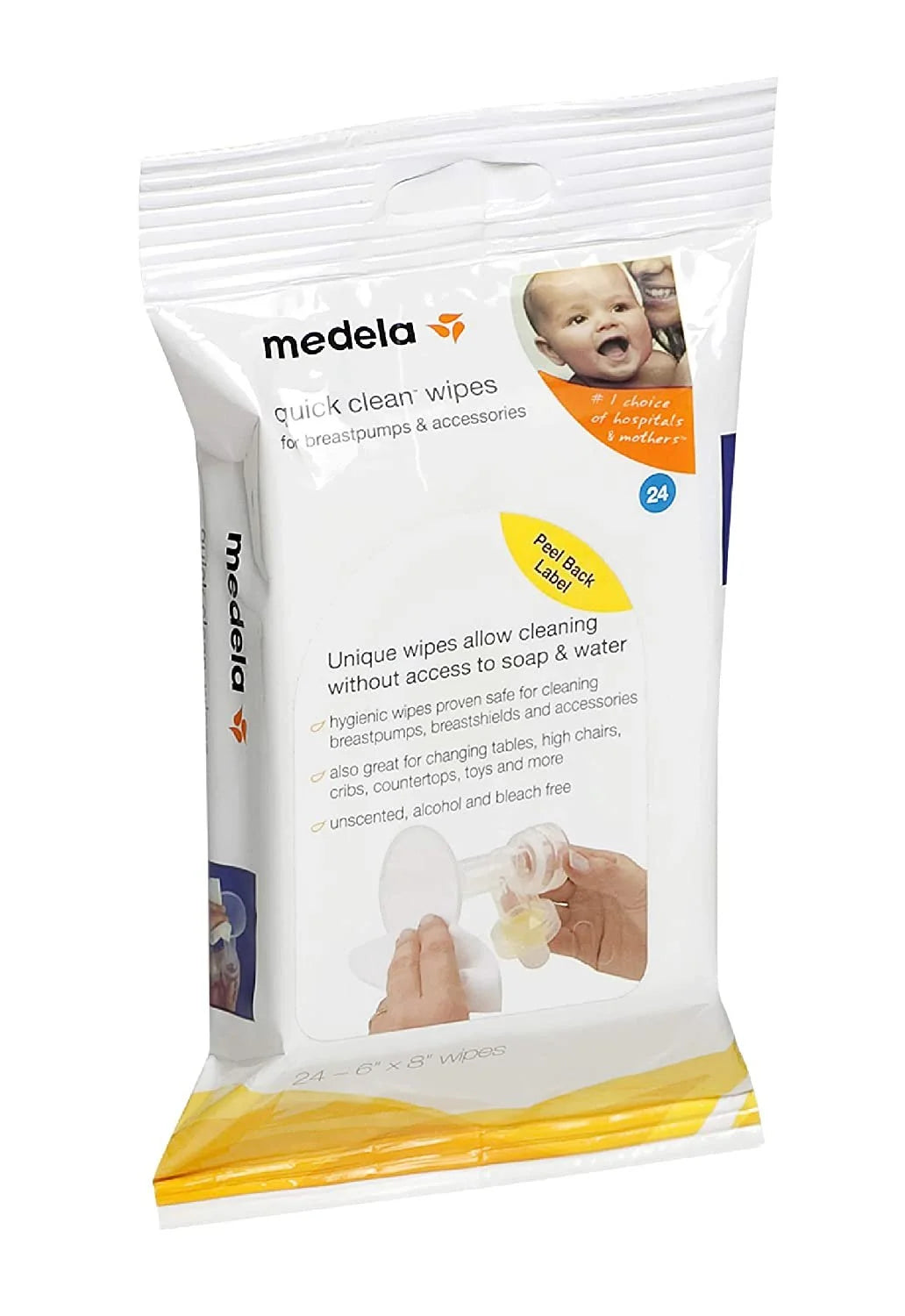 , Quick Clean Breast Pump and Accessory Wipes, Convenient Portable Clean..