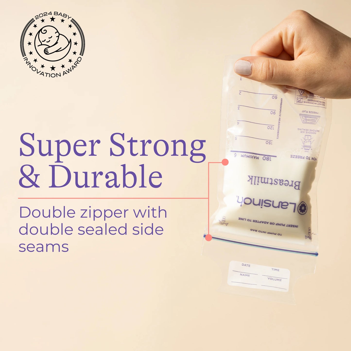 (3 Pack) Breastmilk Storage Bags, 100 Count, Fast Freeze & Thaw, 6 Oz