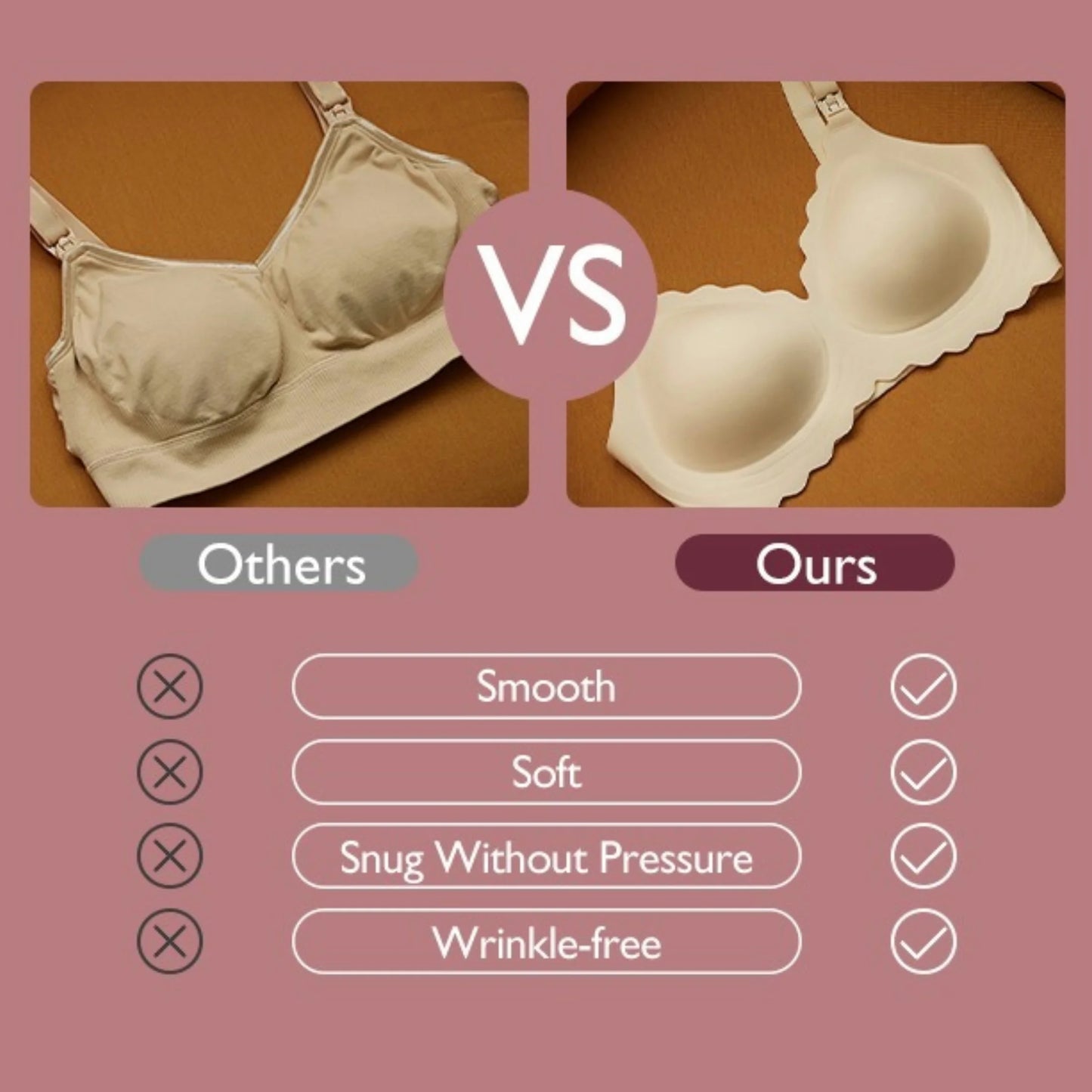 Momcozy Nursing Bras for Breastfeeding, Seamless Pregnancy Maternity Bra Wireless Classic Jelly Strip Support Nursing Bra