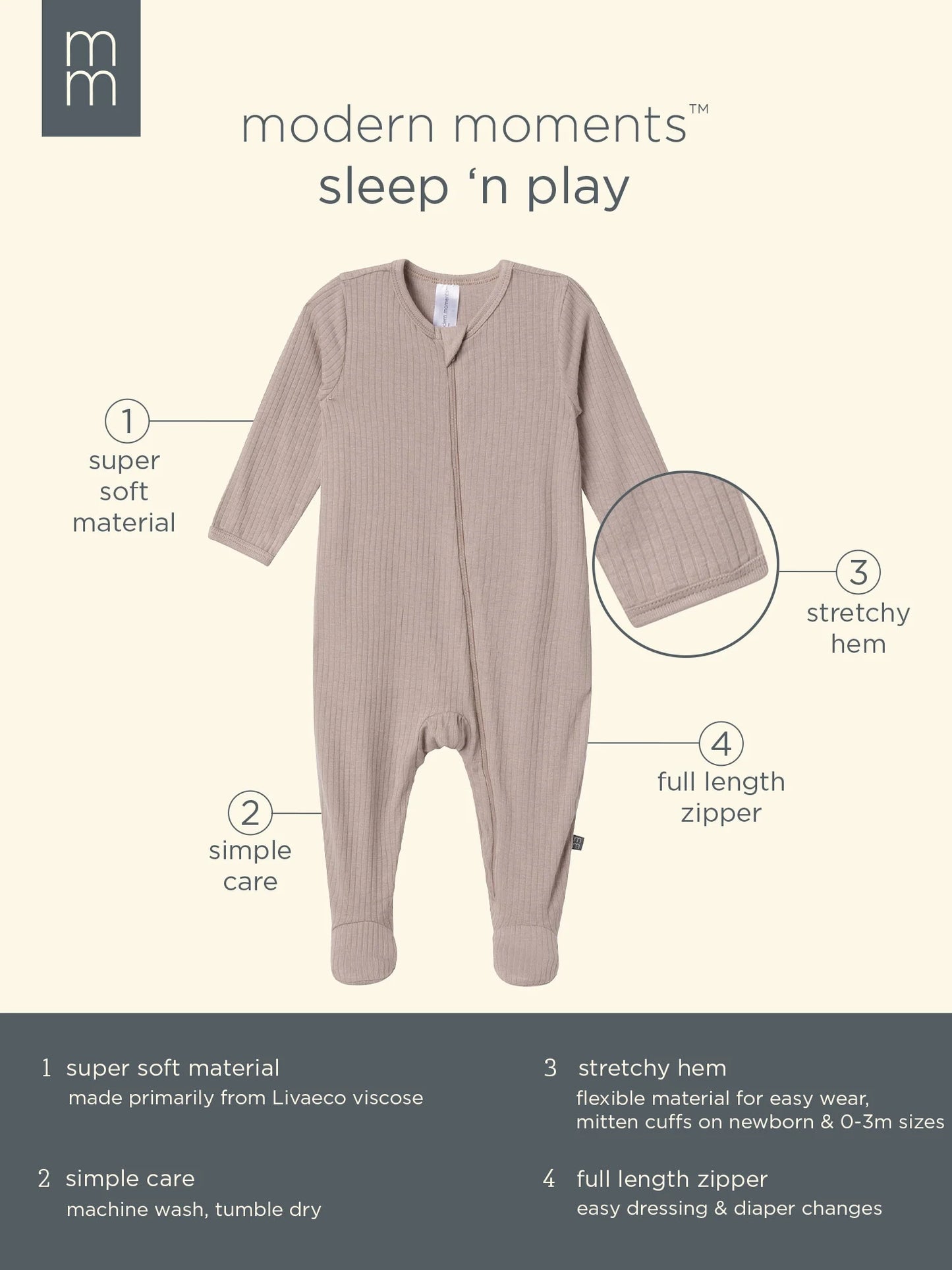by Gerber Baby Neutral Super Soft 2-Pack Sleep N´Play, Sizes Newborn - 12 Months