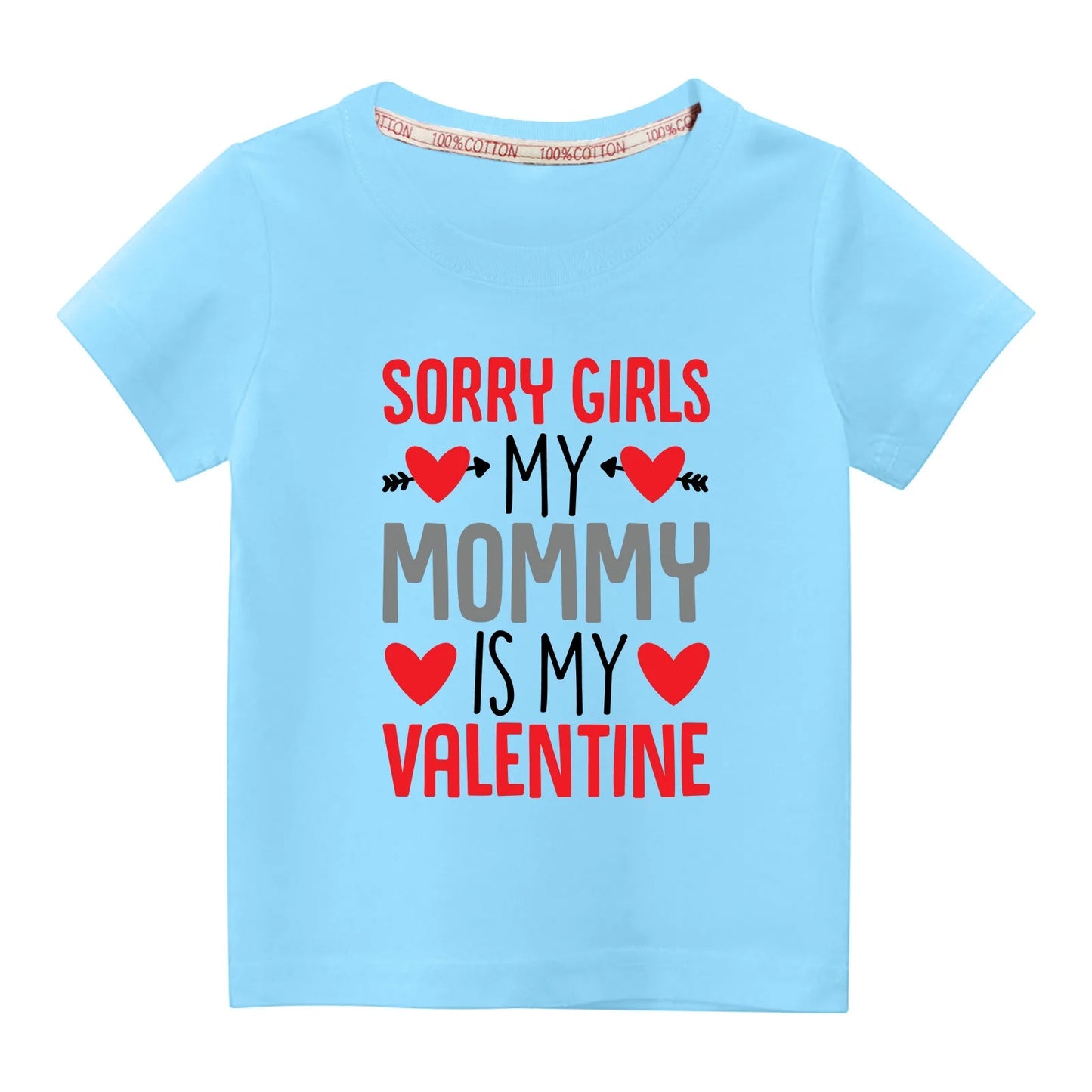 2024 Summer Children Valentine'S Day Letter Printed T-Shirt for Girls Clearance Kawaii Printing Short Sleeve Shirts Girls Cotton Tops Tees Kids Clothes Girls 3-10Years