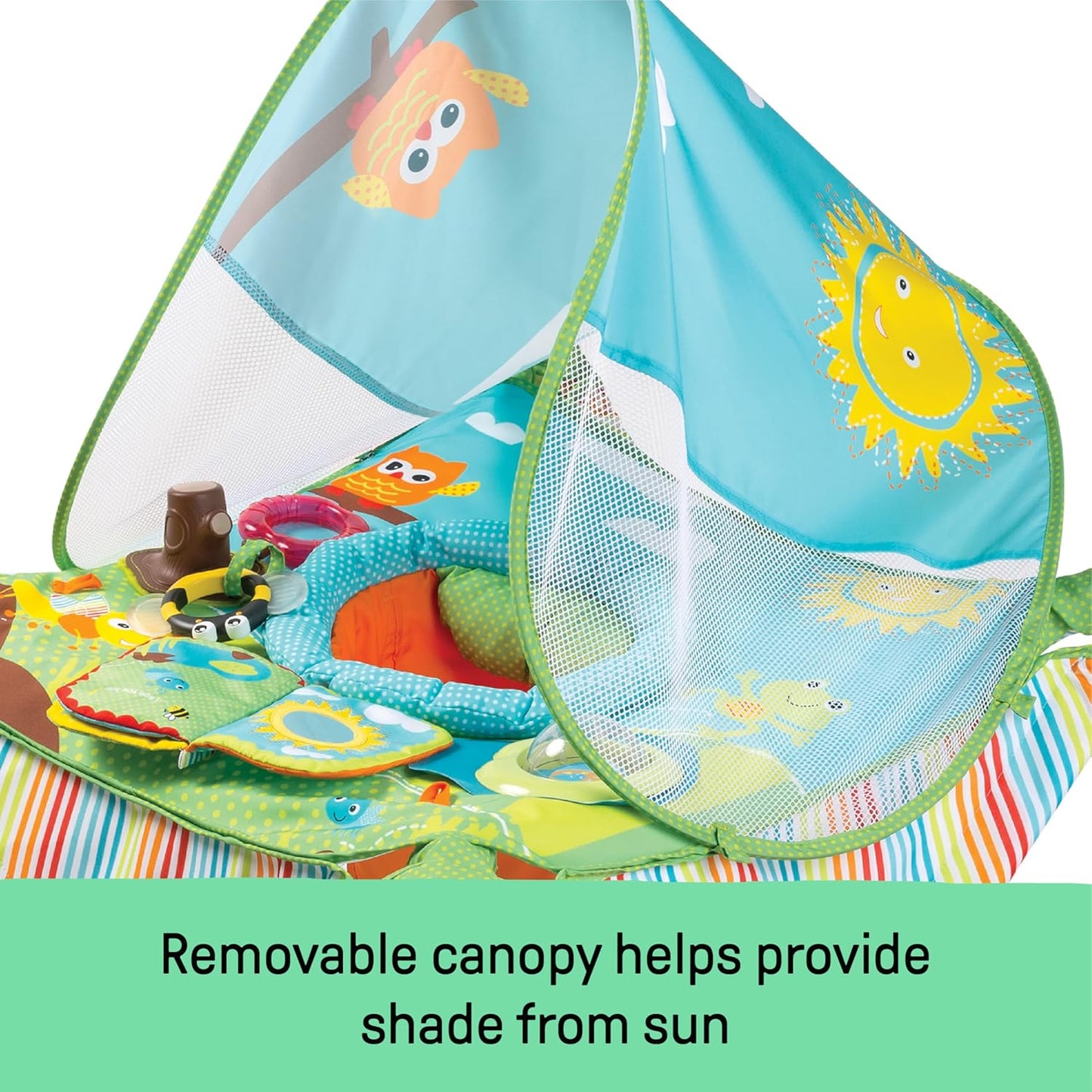 , Pop 'N Jump SE Portable Baby Activity Center, Indoor Outdoor Use, Lightweight, Carrying Bag, Canopy, 6-12 Months (Sweets)