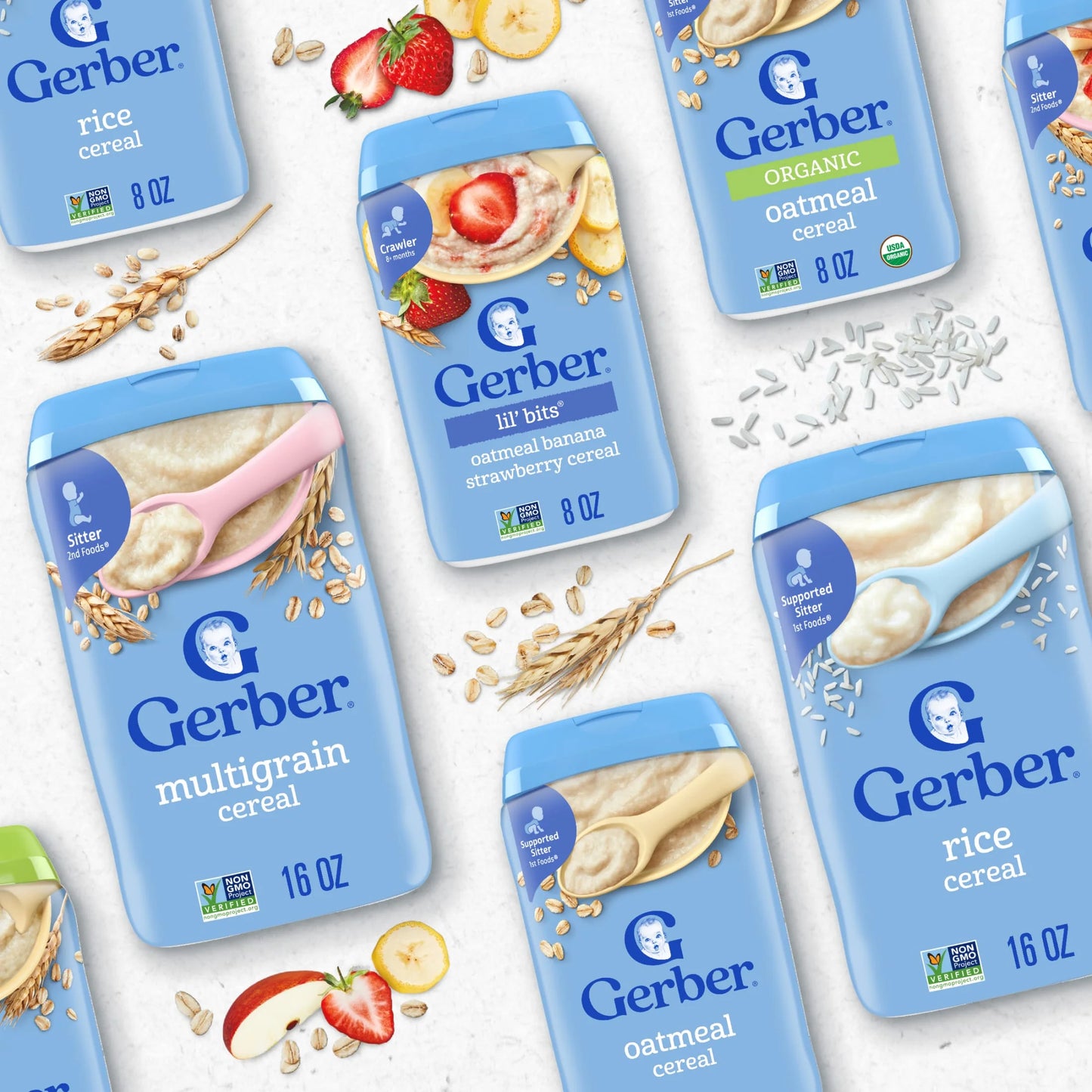 Stage 1 Baby Food, Baby Oatmeal Cereal, 8G Whole Grains, Infant Cereal 16 Oz