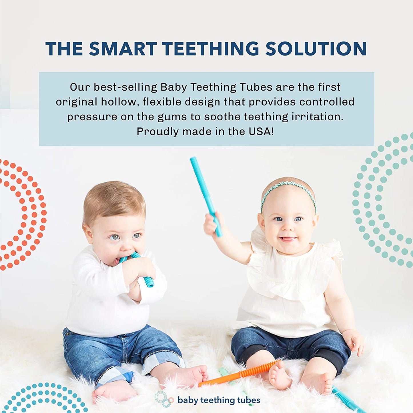 - Made in the USA Baby Teething Toys - Soft & Durable Infant Toys and Toddler Silicone Teether - 7 Inches, Pink - Baby Must Haves for Teething Relief - Food Safe & Easy to Clean