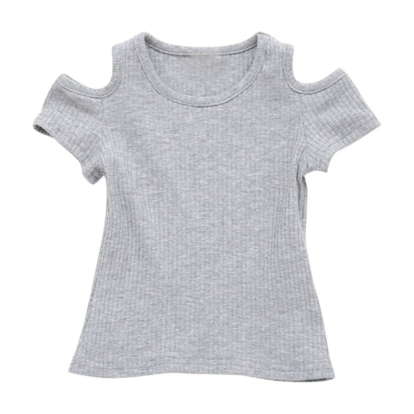 1-6Years Baby Girls Summer T-Shirt Cotton Flying Sleeves T-Shirt for Girls Summer Solid Tee Tops