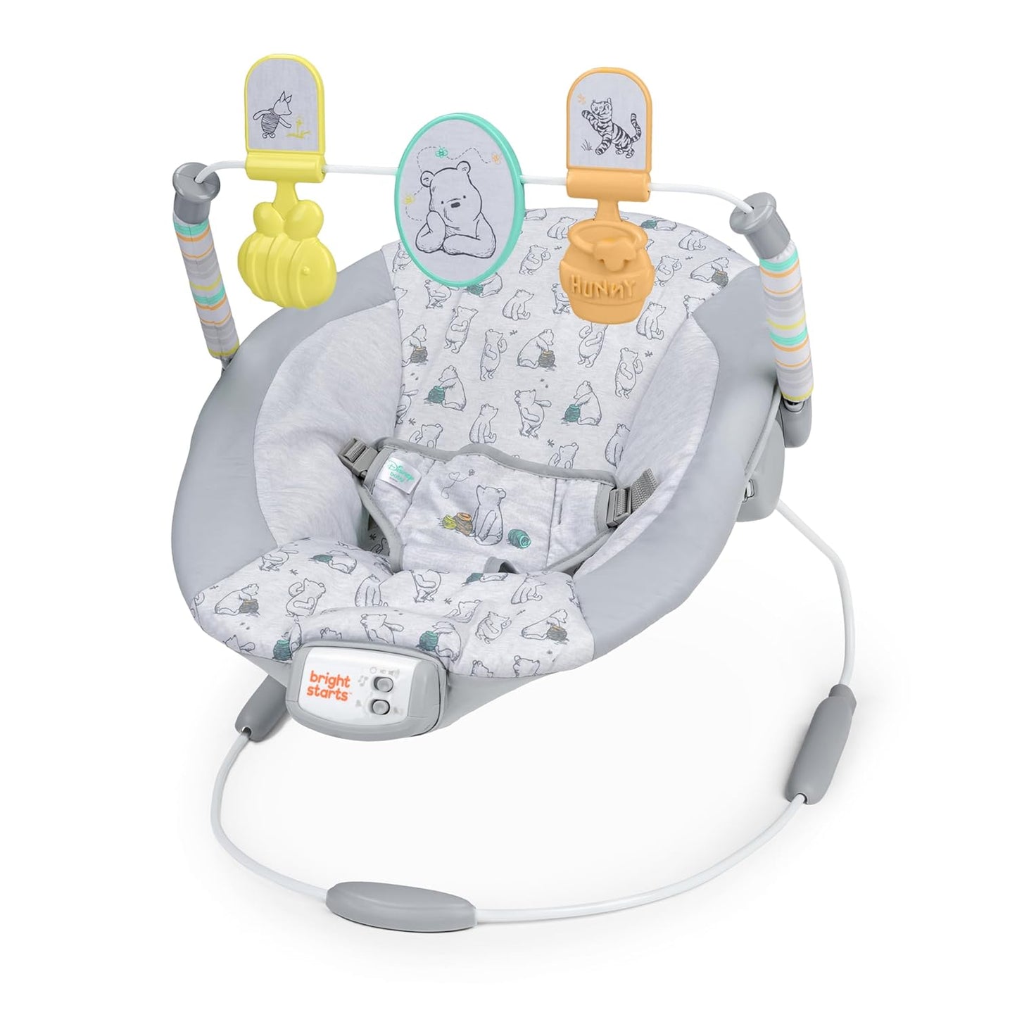 Disney Baby Winnie the Pooh Classic Pals Vibrating Baby Bouncer Seat with Melodies & Toys, Unisex, 0-6 Months