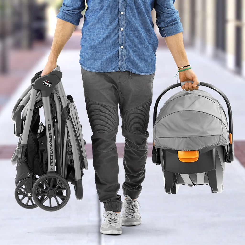 Mini Bravo plus Travel System Stroller with Keyfit 30 Infant Car Seat - Slate (Grey), New