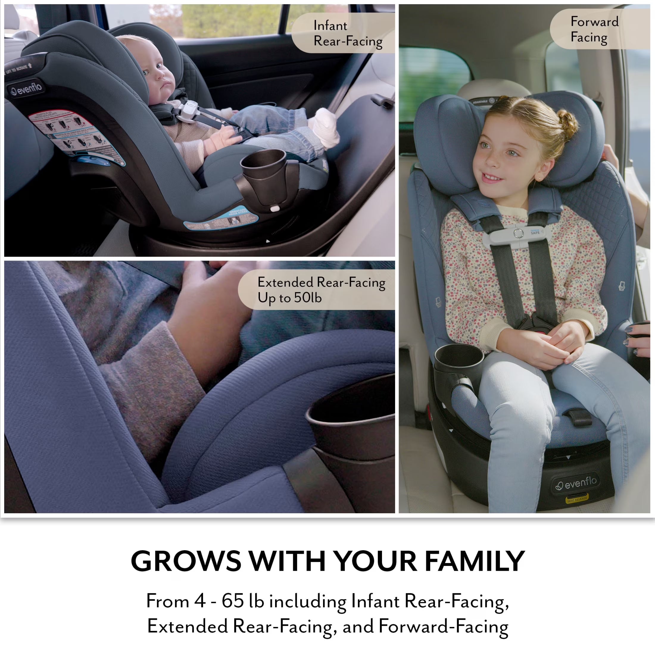 Revolve360 Slim 2-In-1 Rotating Car Seat with Green & Gentle Fabric (Flint)