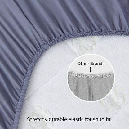 Pack and Play Sheets Fitted, 2 Pack Pack and Play Sheet Fits for Graco Pack N Play Mattress, Neutral Playard Sheets for Baby Boys and Girl, Grey & White, 38”X 26”