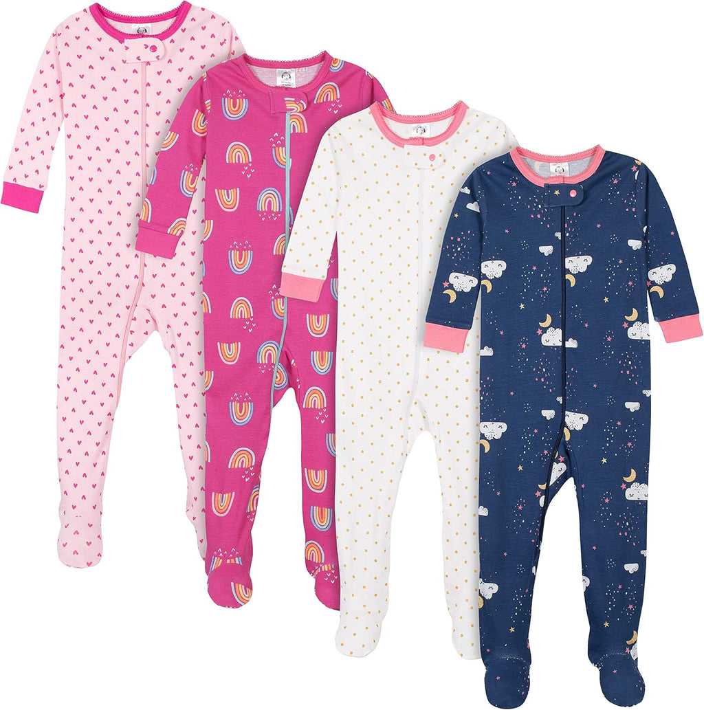 Baby Girls Baby-Girls 4-Pack Footed Pajamas