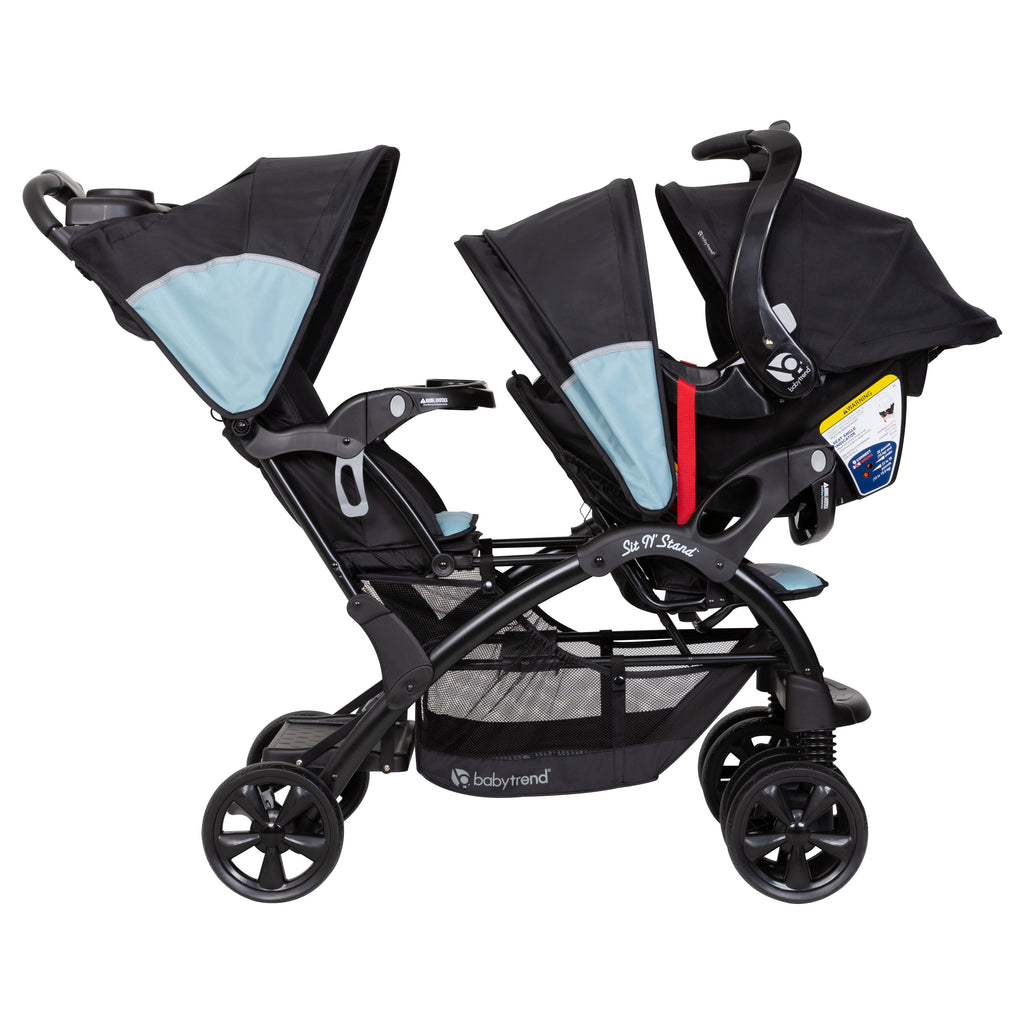 Baby Trend Sit N' Stand Double Stroller, Desert Blue