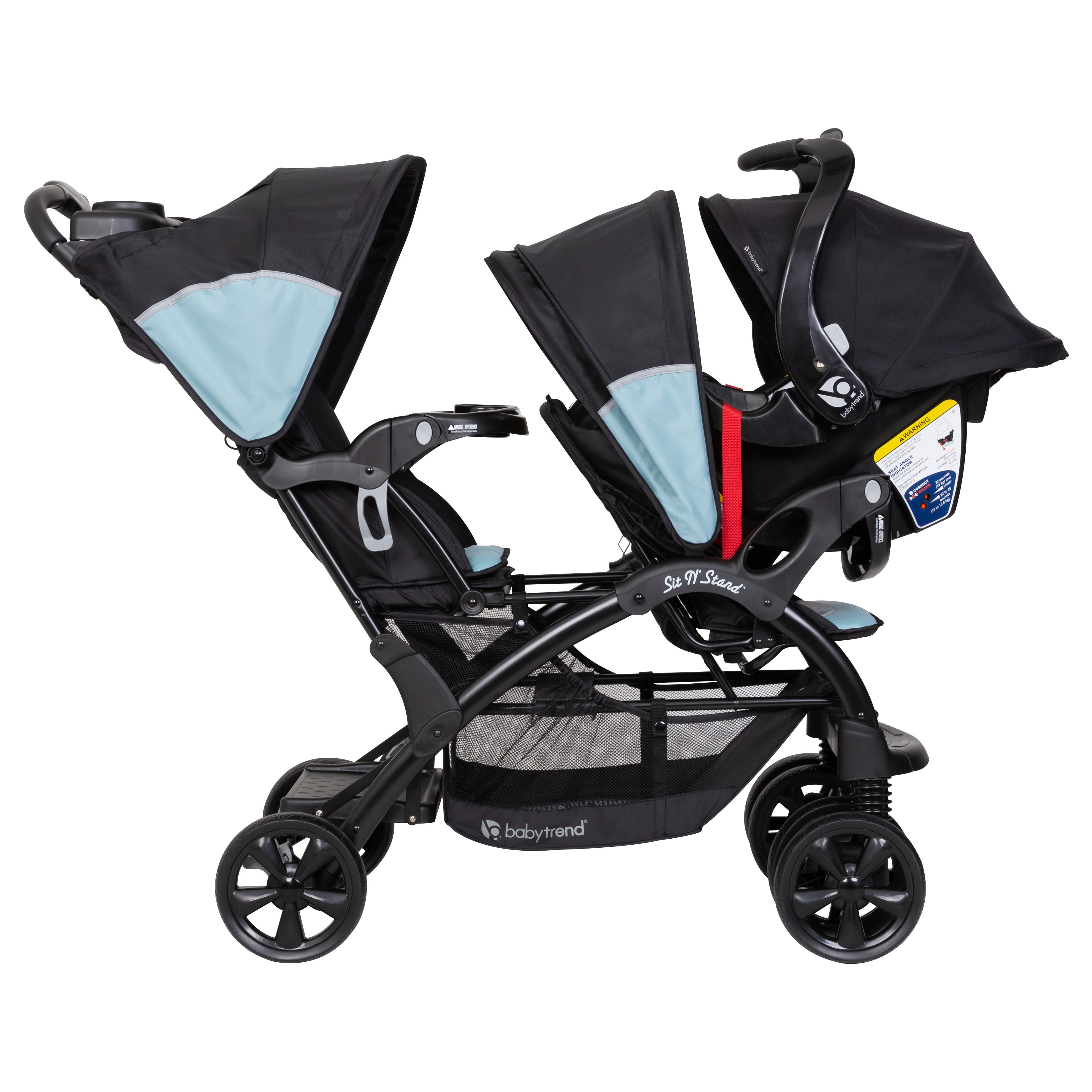 Baby Trend Sit N' Stand Double Stroller, Desert Blue