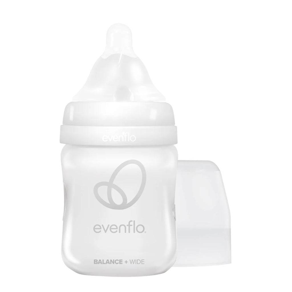 Evenflo Balance+ Wide Neck Baby Bottles, Clear/White, 5Oz, 2-Pack