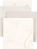 Baby Unisex Receiving Blankets 4-Pack (Cream Elephant)