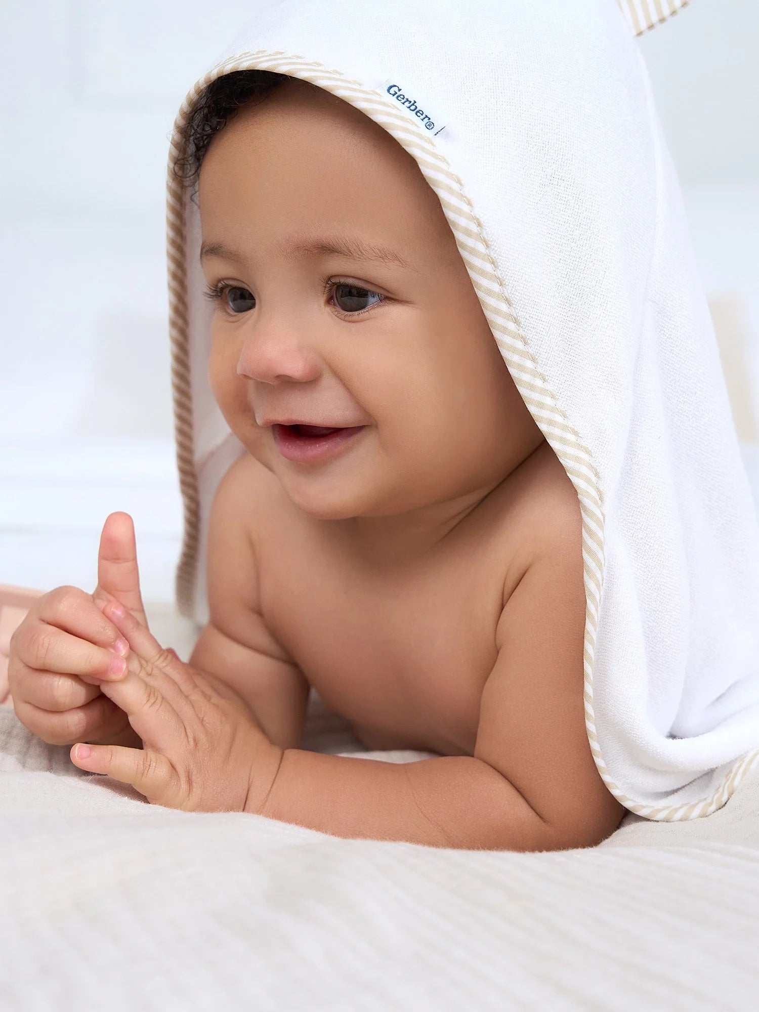 Baby Neutral White Absorbent Hooded Towel, One Size