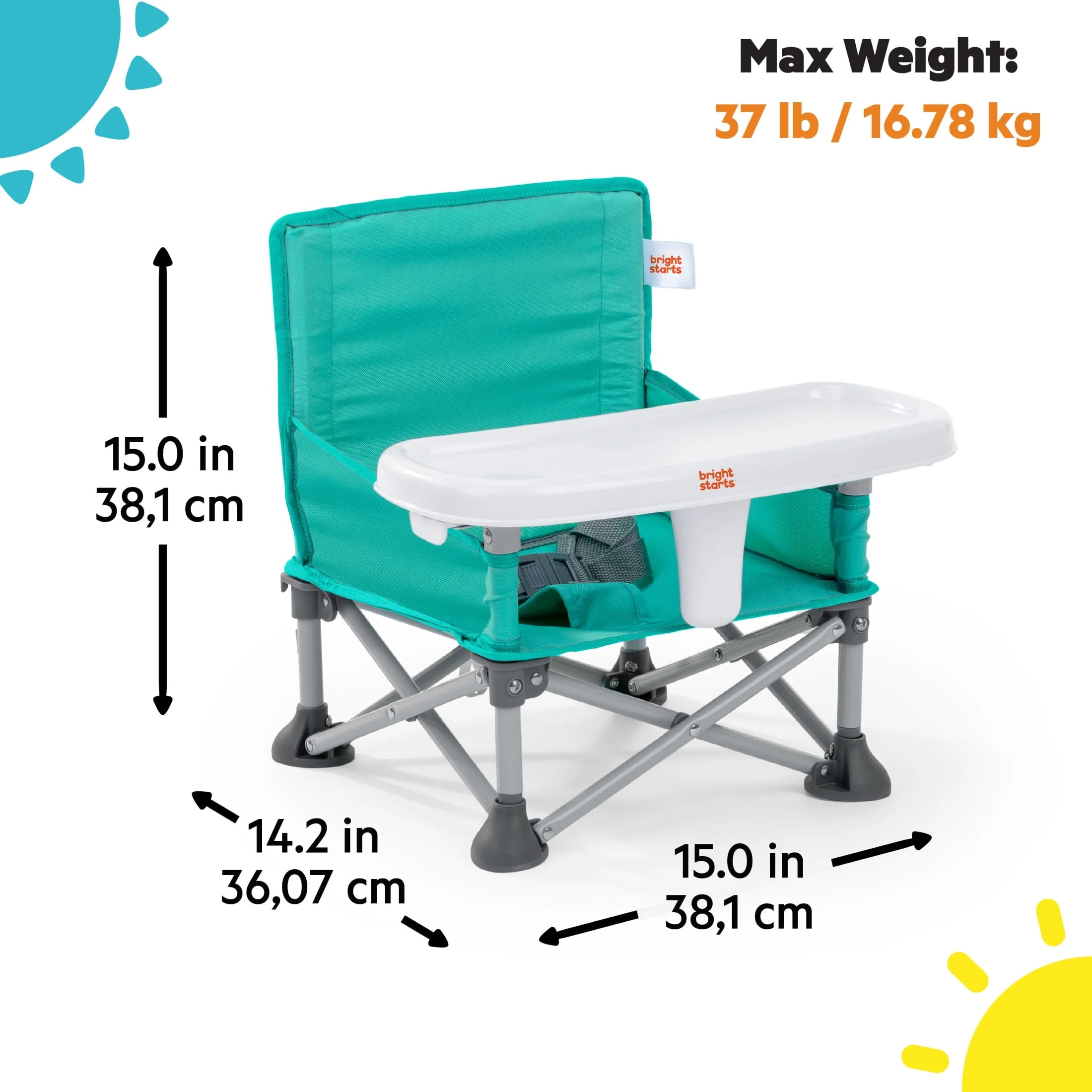 Pop 'N Sit Portable Baby Booster Seat, Teal, Infant to Toddler