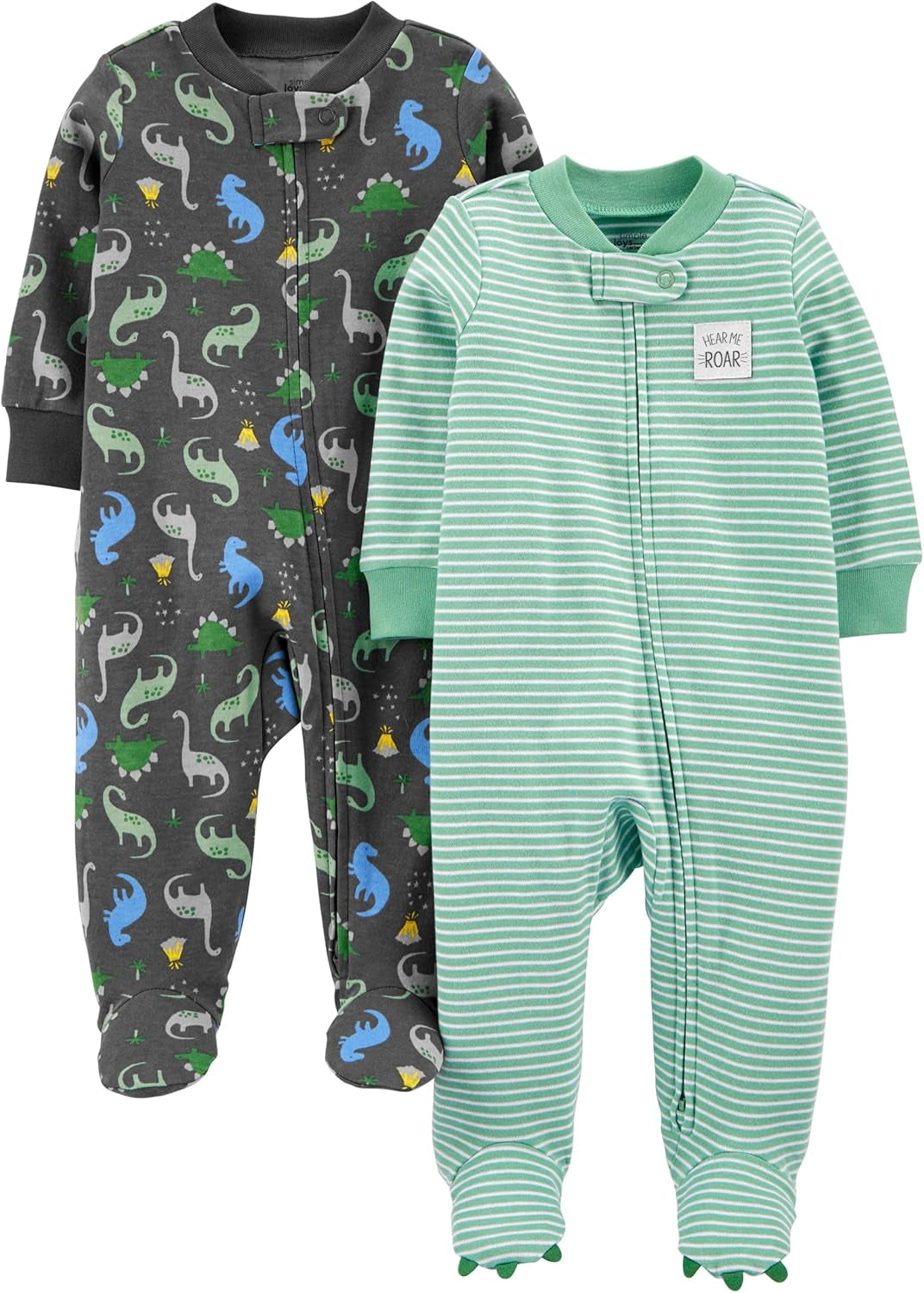 Baby-Boys 2-Way Zip Thermal Footed Sleep and Play, Pack of 2