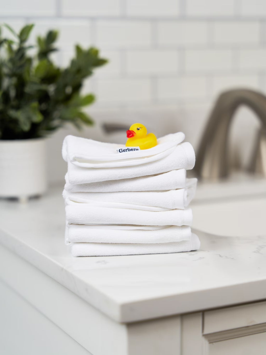 Baby Neutral White Absorbent Knit Terry Washcloth, 6-Pack, One Size