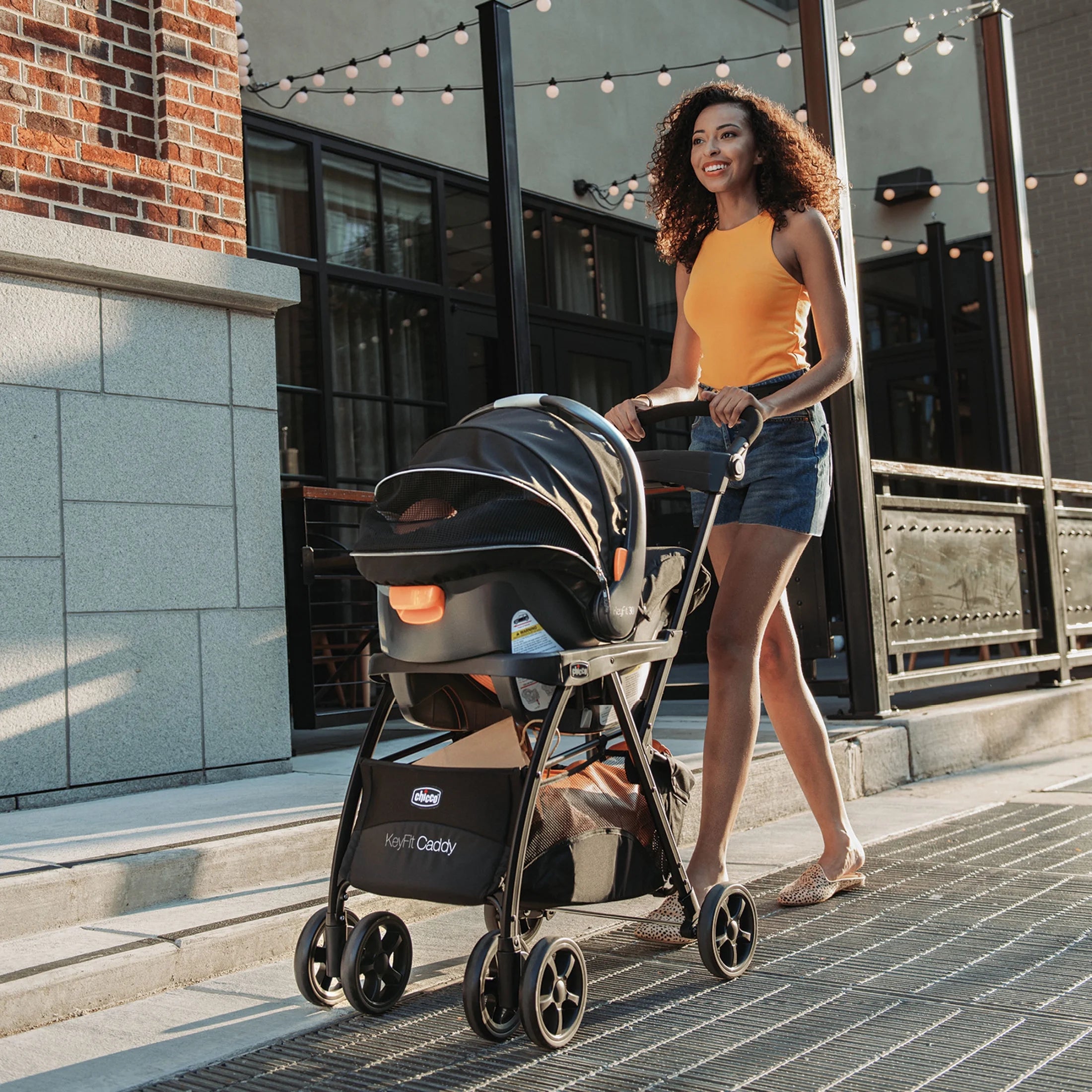 Keyfit Caddy Frame Stroller - Black (Black), New