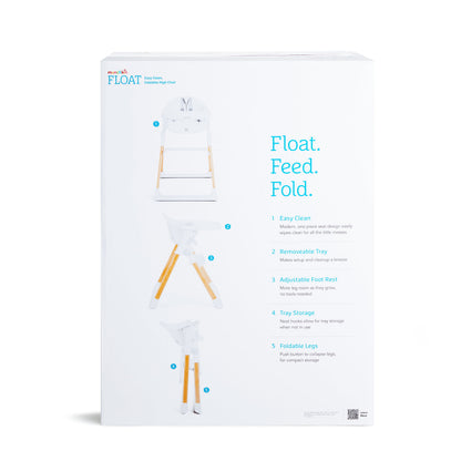 Munchkin® Float™ Easy Clean Foldable Infant and Toddler High Chair, White, Unisex