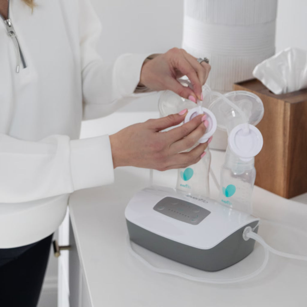 Advanced Double Electric Breast Pump with Breastshields and Milk Storage Bottles, Lightweight