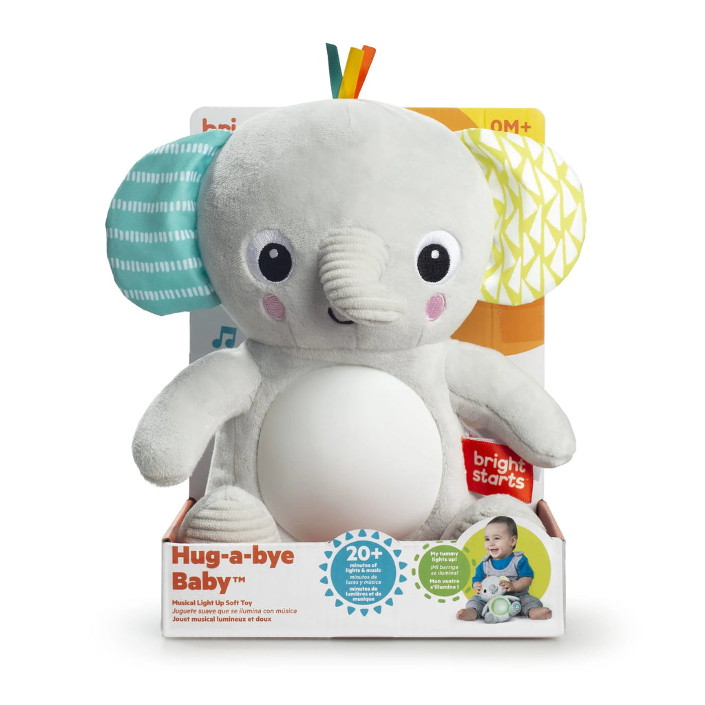 Hug-A-Bye Baby Elephant Stuffed Animal Dual-Mode Soft Toy Soother, Gray