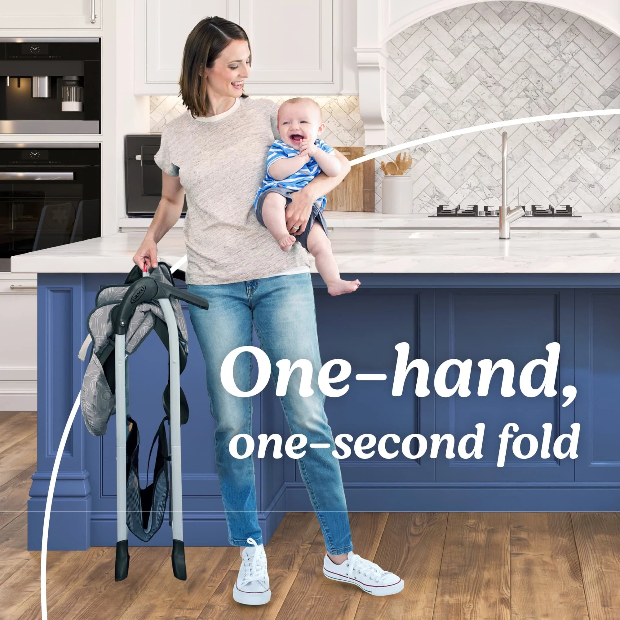 Graco Slim Snacker Highchair with One-Hand Fold, Adjustable Recline, Whisk