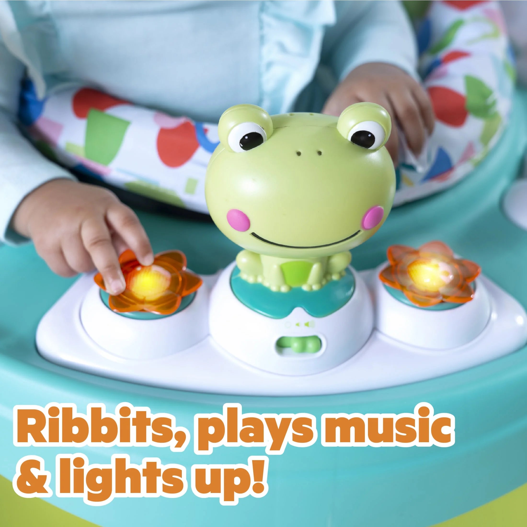 Bounce Bounce Baby 2-In-1 Activity Center Jumper & Table, Playful Pond, Green, Ages 6 Months and Up