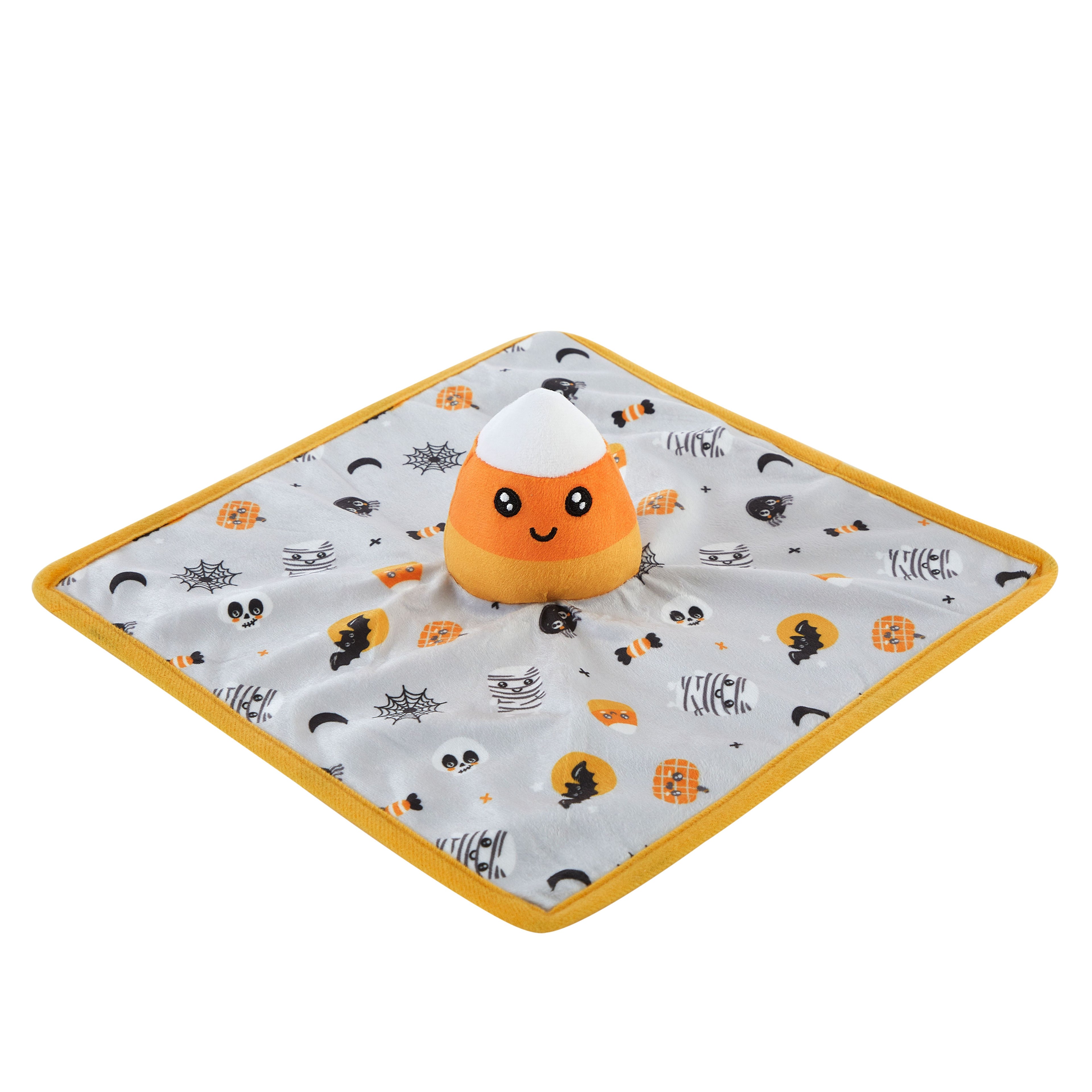12" X 12" Halloween Lovey Security Blanket, Gray