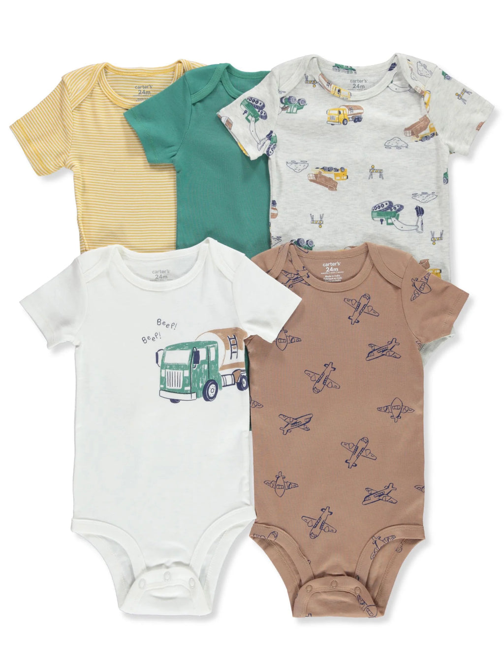Baby Boy  5-Pack Construction Bodysuits Color: Cnstrn Str Size: NEWBORN