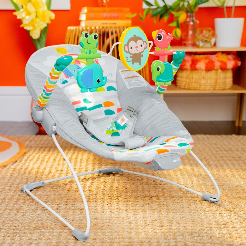 Playful Paradise Vibrating Baby Bouncer, Self Bounce, Unisex, Newborn +