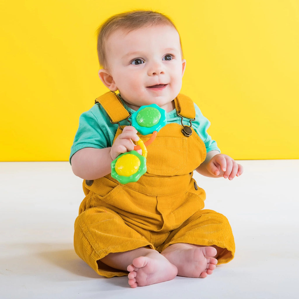 Rattle & Shake Bpa-Free Baby Barbell Toy, Green, for Ages Newborn +
