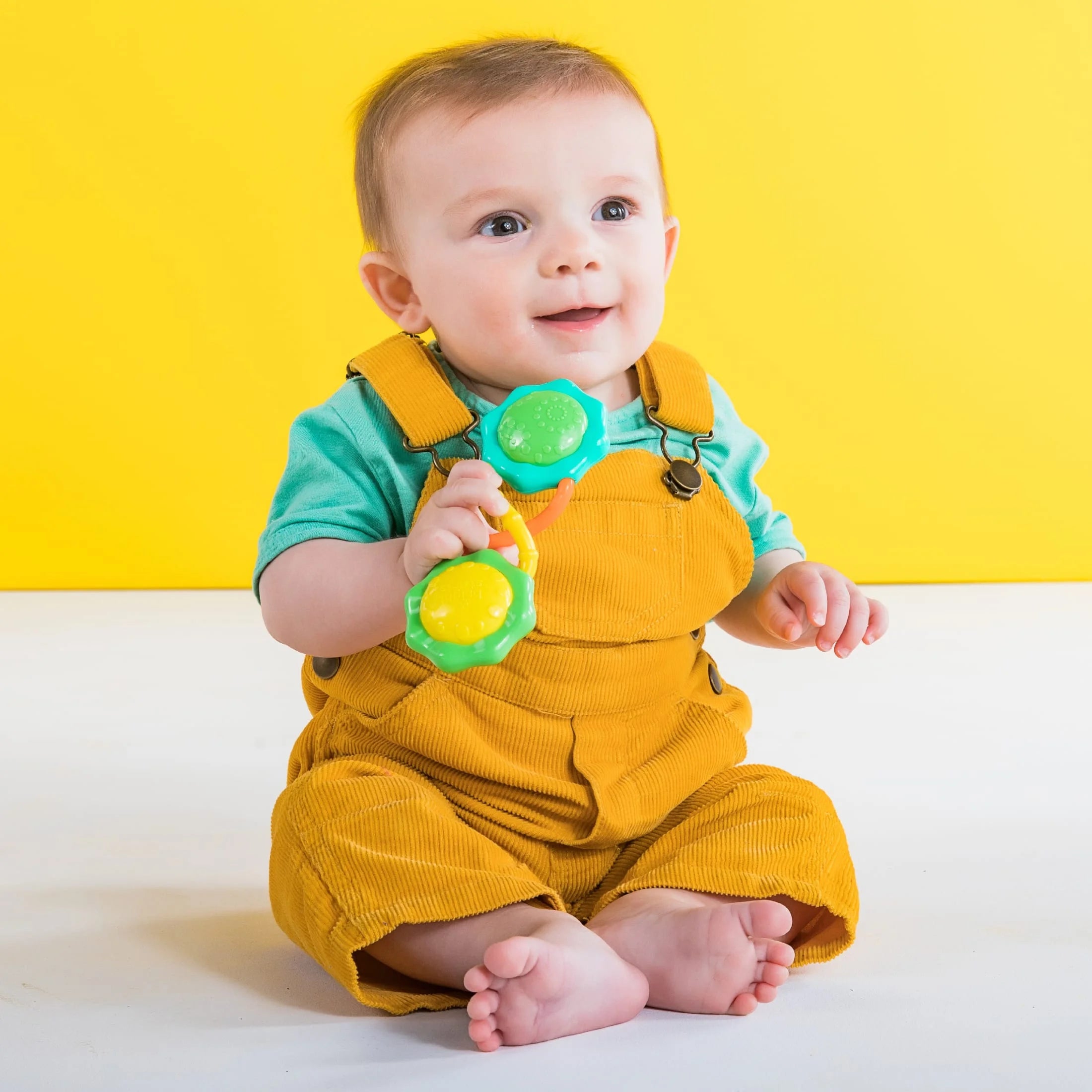 Rattle & Shake Bpa-Free Baby Barbell Toy, Green, for Ages Newborn +