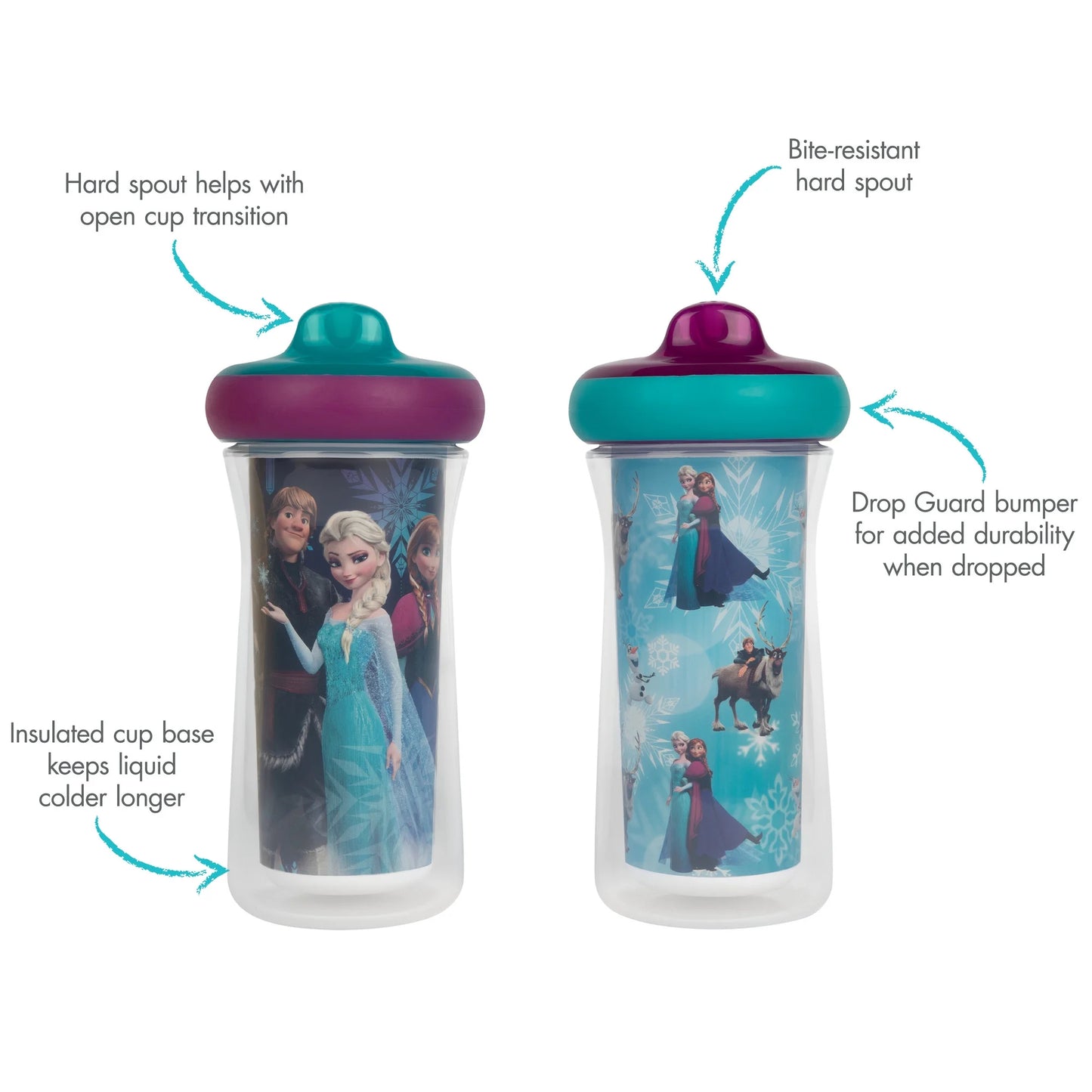 The First Years  Frozen Insulated Sippy Cups 9 Oz 2 Count Dishwasher Safe Leak and Spill Proof Toddler Cups Made without BPA