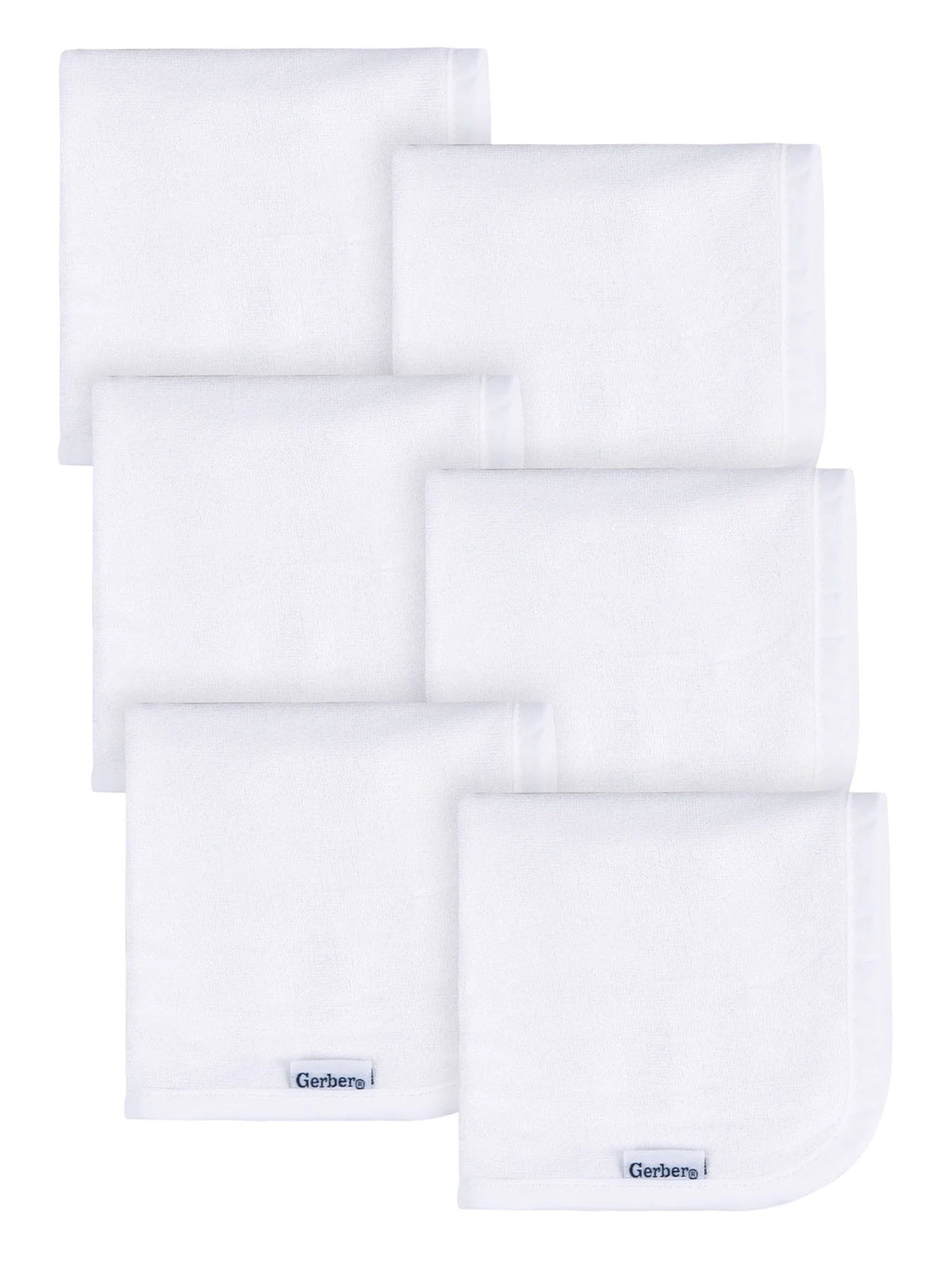 Baby Neutral White Absorbent Knit Terry Washcloth, 6-Pack, One Size