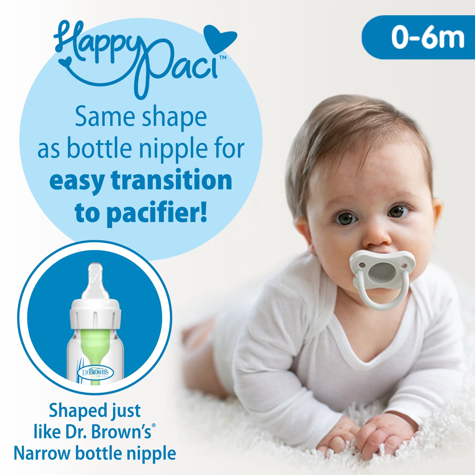Happypaci 100% Silicone Pacifier 0-6M, BPA Free, Cool Gray, Green, Ecru, 3 Pack