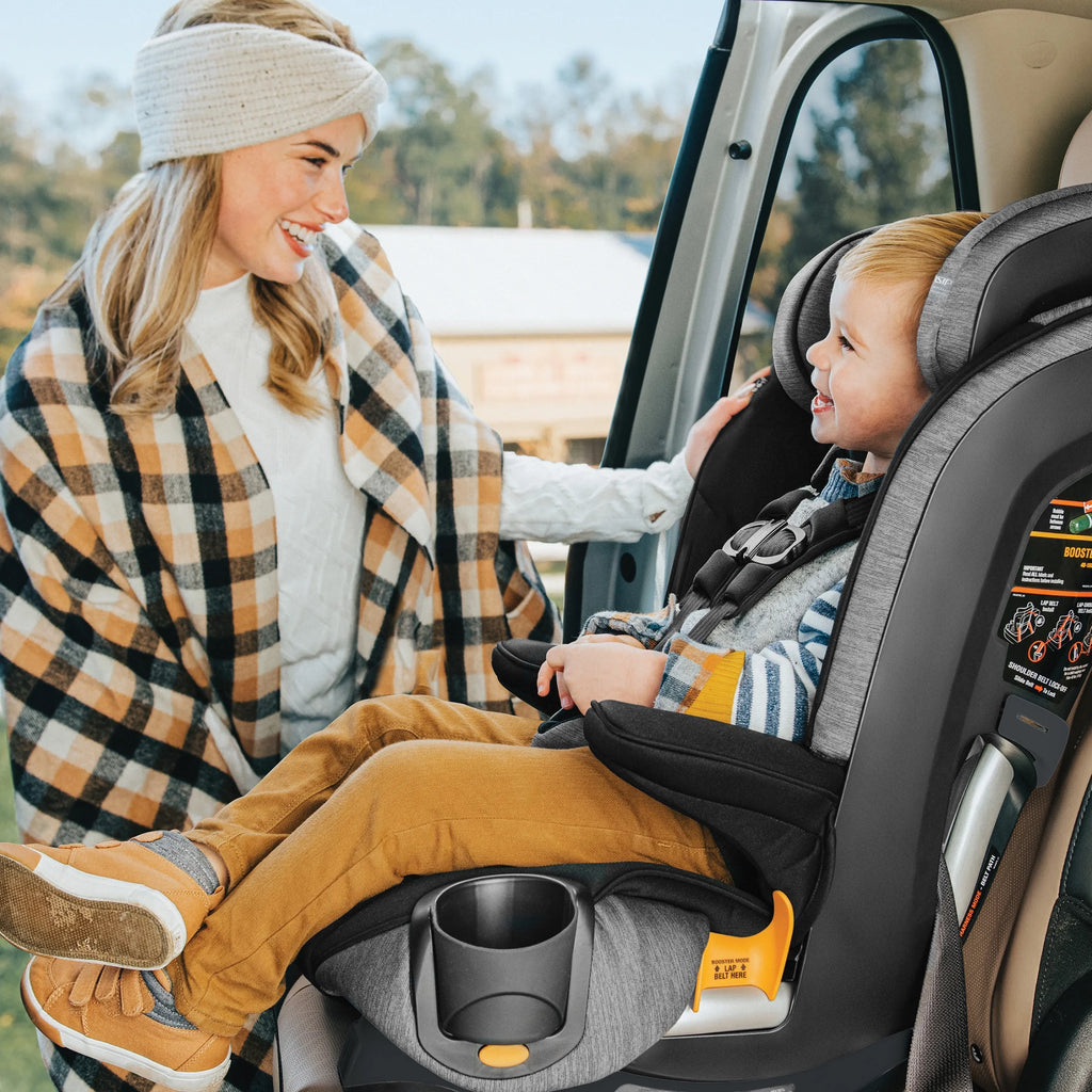Myfit® 2-In-1 Forward-Facing Harness Booster Car Seat for Toddlers, 5-Point Harness, Belt-Positioning Booster - Iron (Black), New