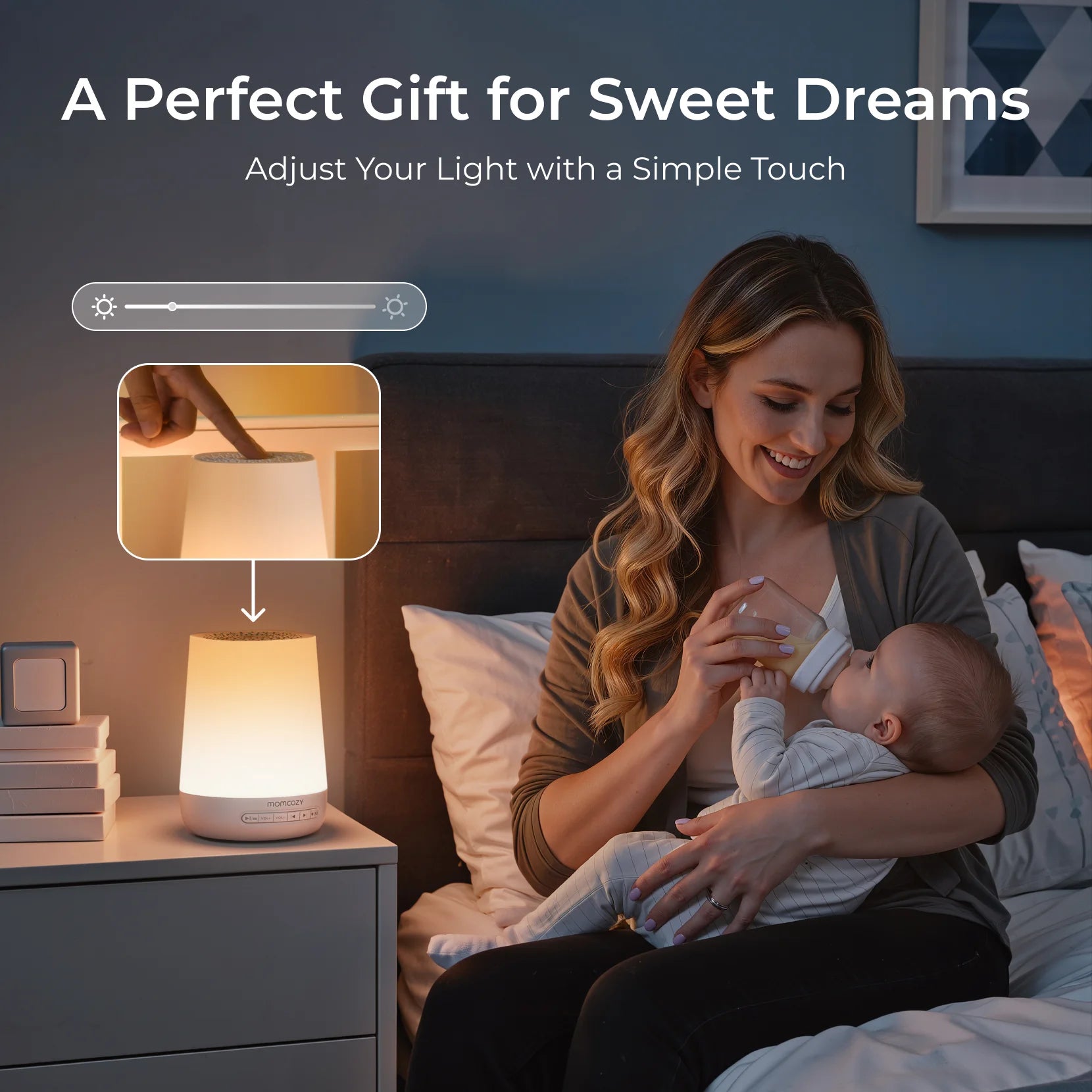 Momcozy Baby Sound Machine with Night Light White Noise Machine for Baby Sleeping with 34 Soothing Sounds, Timer, App Remote Control