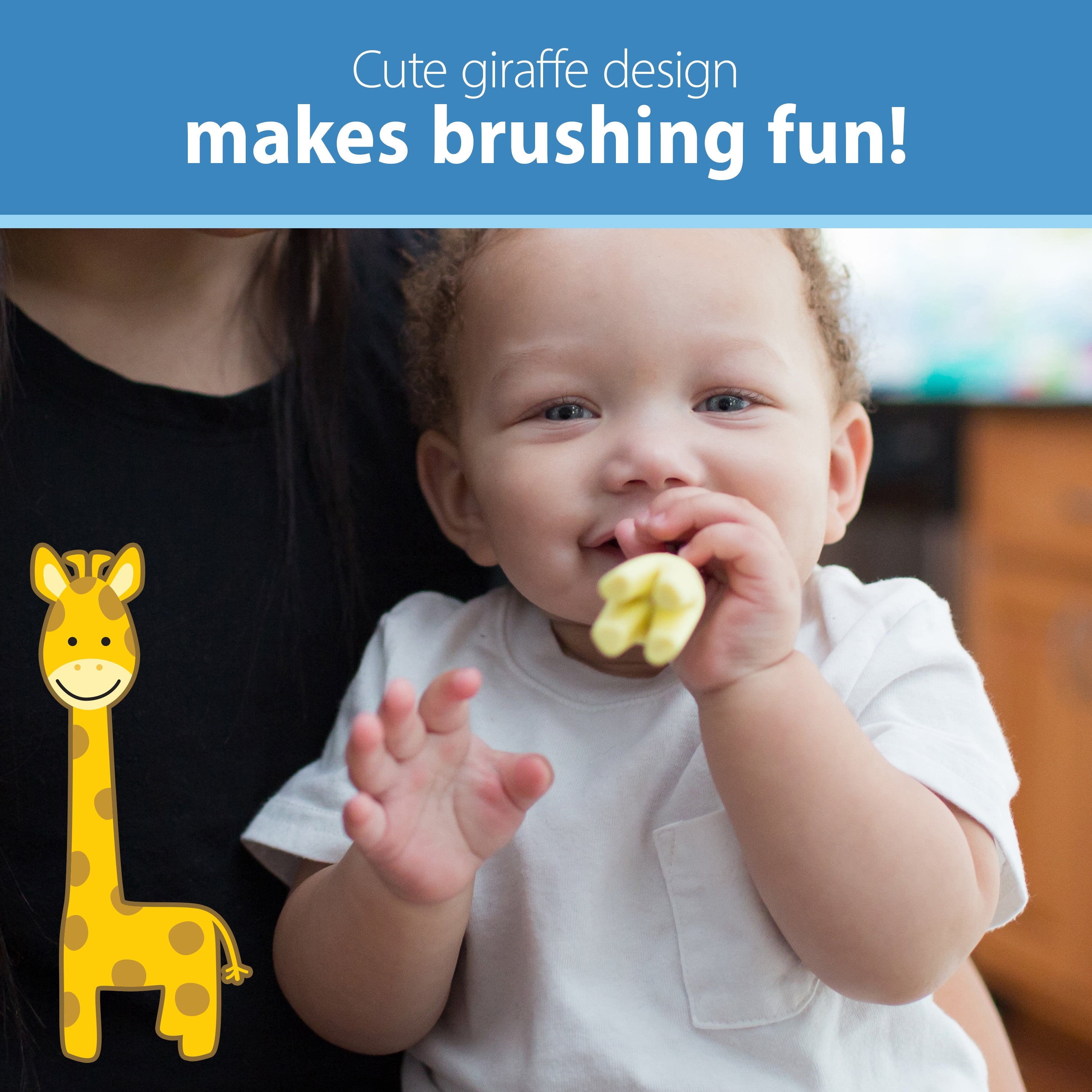 Infant-To-Toddler Training Toothbrush, Soft for Baby'S First Teeth, Giraffe, 0-3 Years