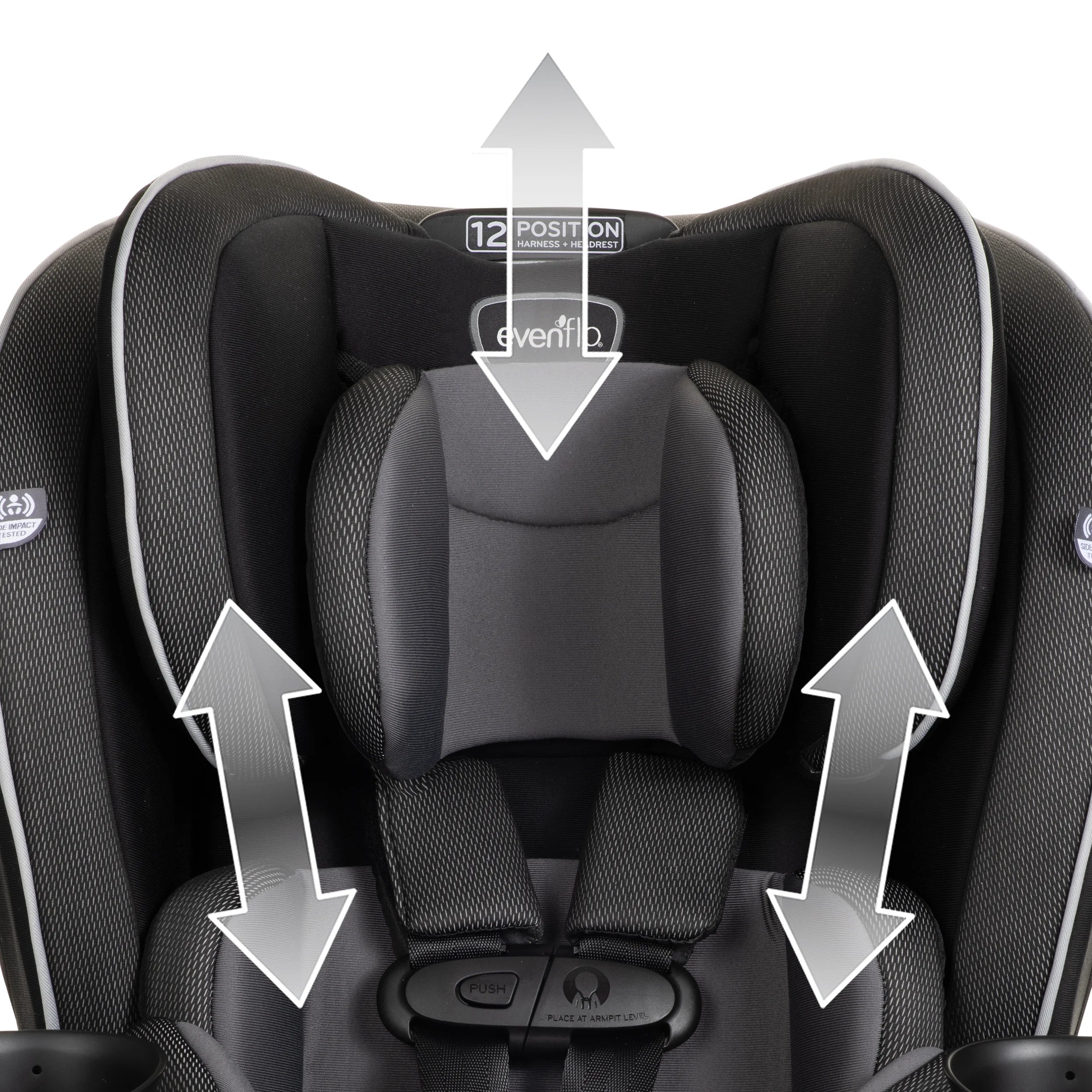 Everykid 3-In-1 Convertible Car Seat (Livingston Gray), Infant - 12 Years