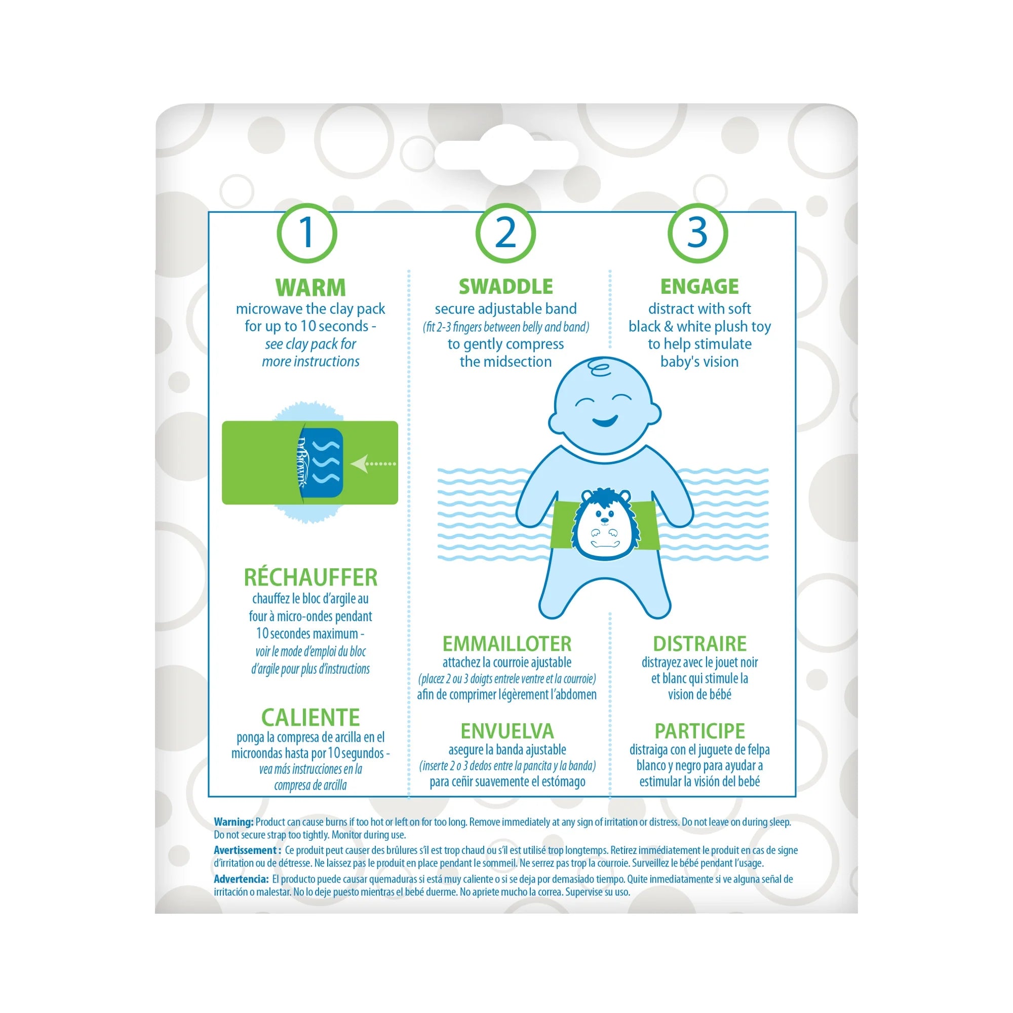 Infant Gripebelt Heated Belly Band, Gentle Warmth / Compression, Hedgehog, 1-Pack
