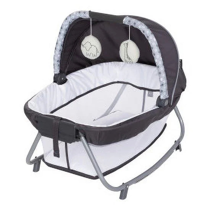 Baby Trend Nursery Den Playard with Rocking Snooze Pod and Flip-Over Changer, Pebble Stone Grey
