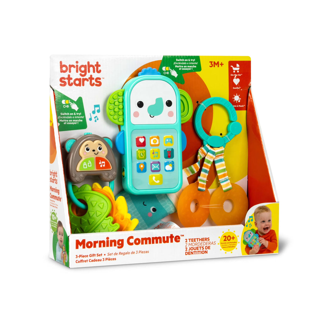 Morning Commute 3-Piece Baby Sensory Toy Gift Set, Unisex, Infant