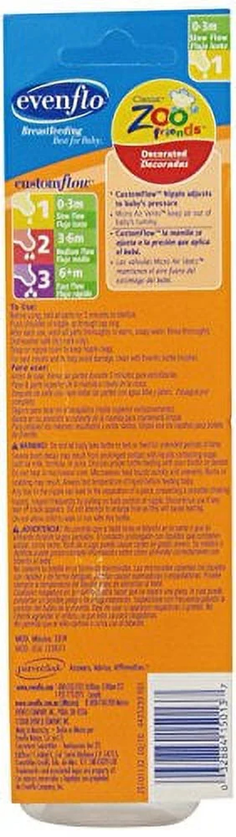 Classic Zoo Friends Slow Flow BPA Free Plastic Bottles 8 Oz, Assorted 1 Ea
