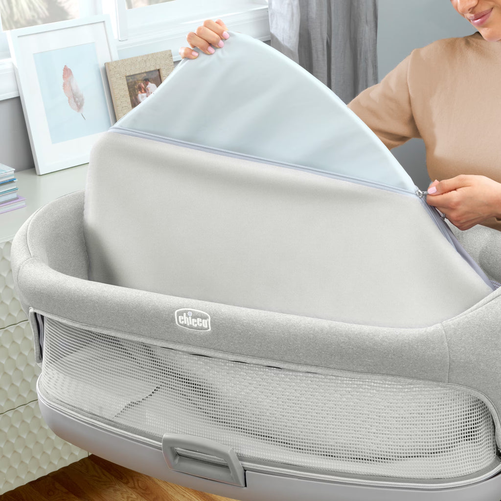 Close to You 3-In-1 Portable Bedside Bassinet and Changing Table with Storage Organizer - Oat (Beige), New