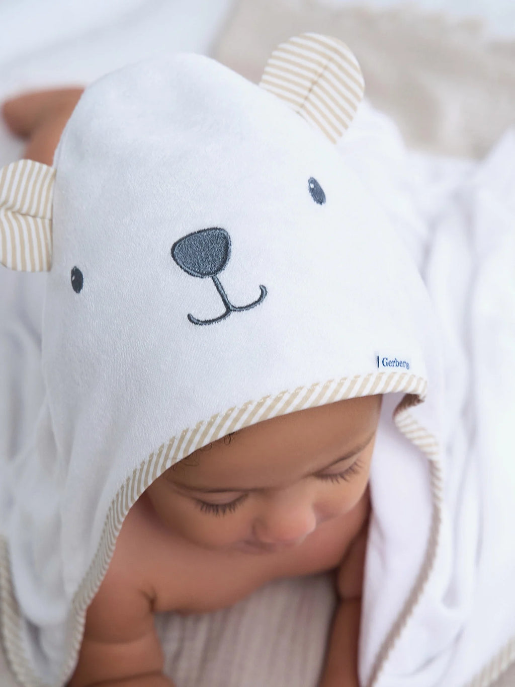 Baby Neutral White Absorbent Hooded Towel, One Size